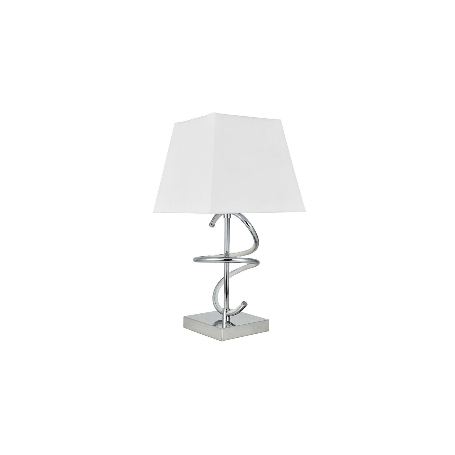 sobremesa Nueva York 8w 4000k+1xe27 Cromo Pantalla Blanca  600lm 44x23x23 Cm