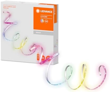  TV LED Strips 1m con conexión USB, RGB incluyendo mando a distancia, retroiluminación para TV, iluminación para cuadros, tira de luz autoadhesiva, TV Surround FLEX Strips
